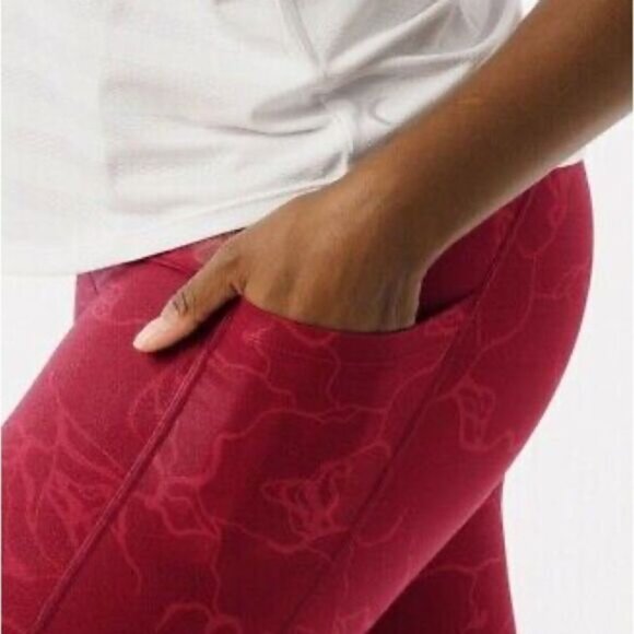 NWOT Zyia Womens Rosa Maze Light n Tight High Rise Legging size 4 Red - Picture 3 of 9